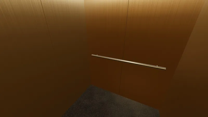 3D visualisation: lift cabin clad with SMN designer stainless steel sheets