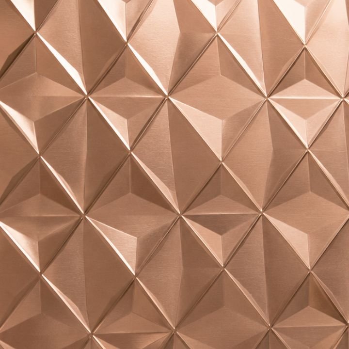 Embossed stainless steel sheet sample