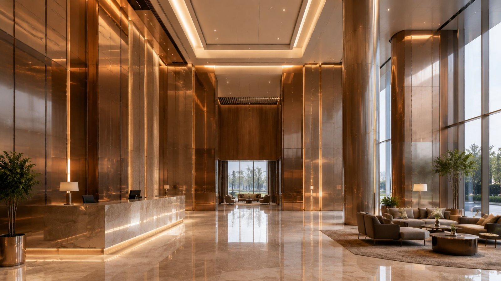Premium stainless steel designer sheet interior installation