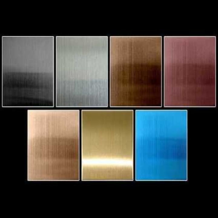 PVD coated stainless steel sheet sample