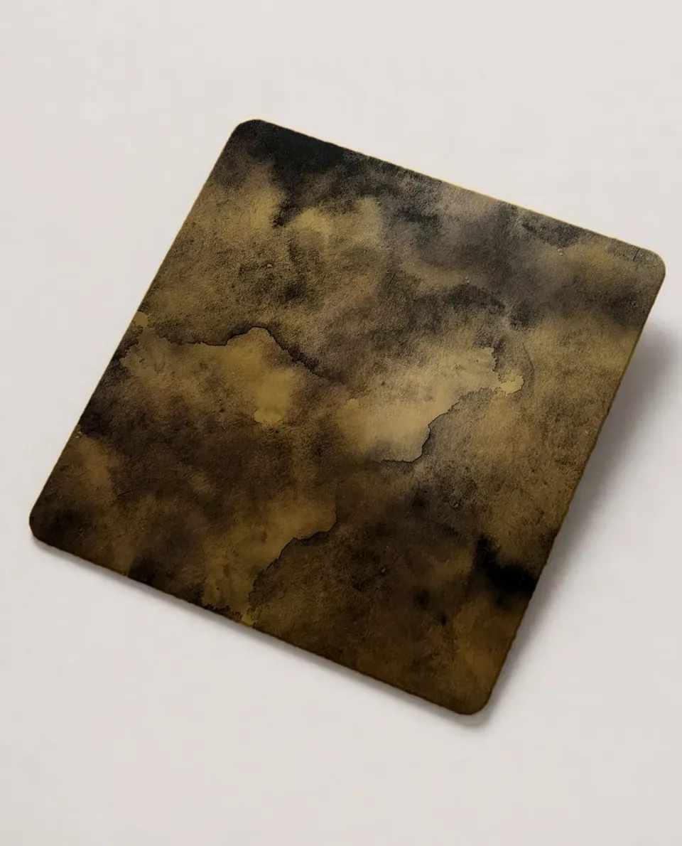 Antique Cloud Effect stainless steel sheet sample (studio swatch from the real sheet photo)