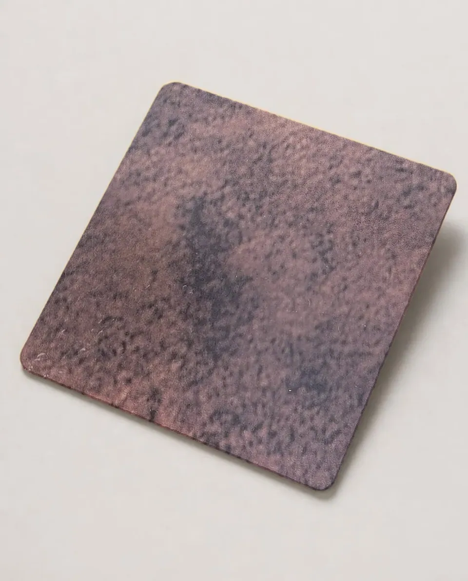 Bronze Antique stainless steel sheet sample (studio swatch from the real sheet photo)