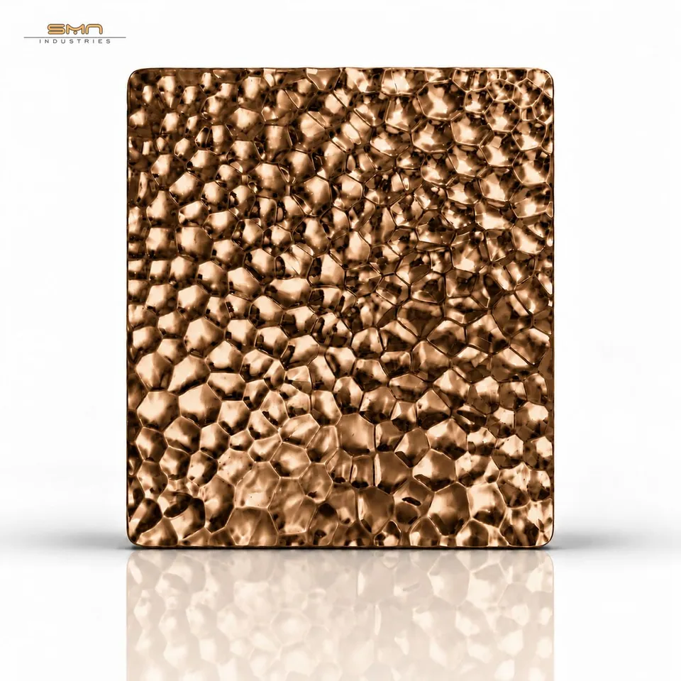 Bronze Hammered stainless steel sheet — SMN Industries