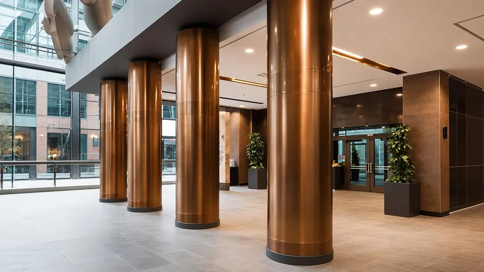 Column Cladding with designer stainless steel sheets