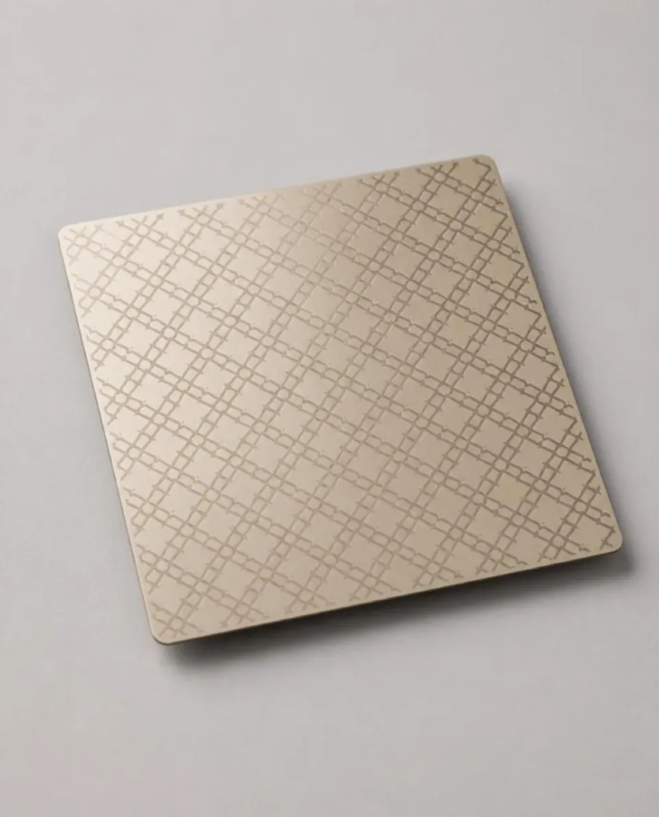 Champagne Gold Etched stainless steel sheet