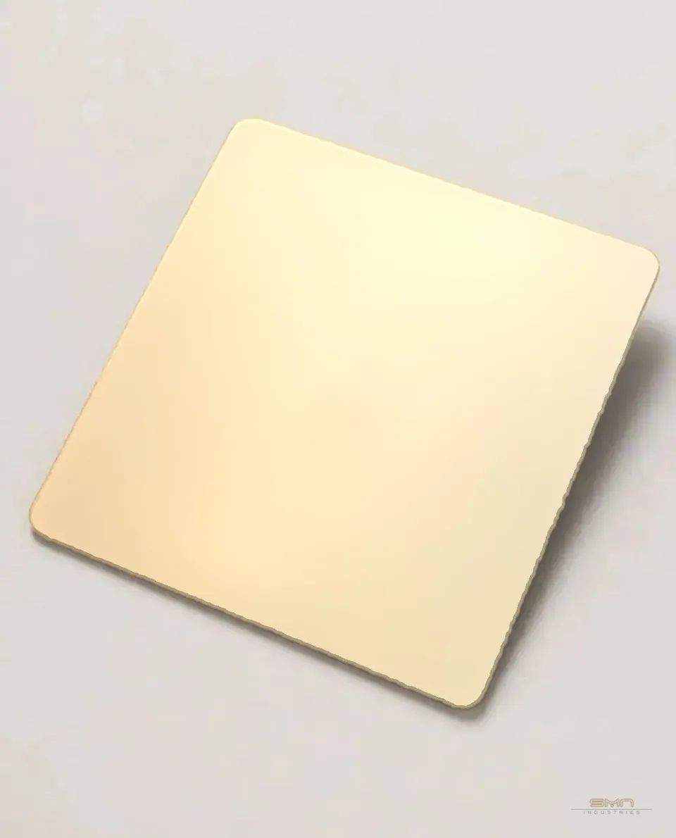 Champagne gold mirror stainless steel sheet sample (SMN-CGM-01)