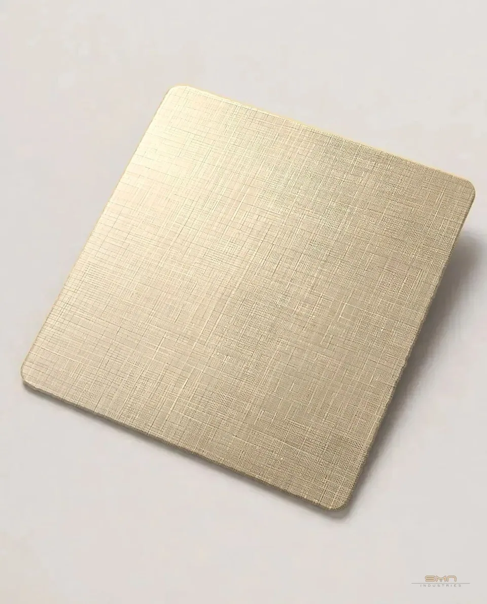 Champagne linen stainless steel sheet sample (SMN-SP-12)