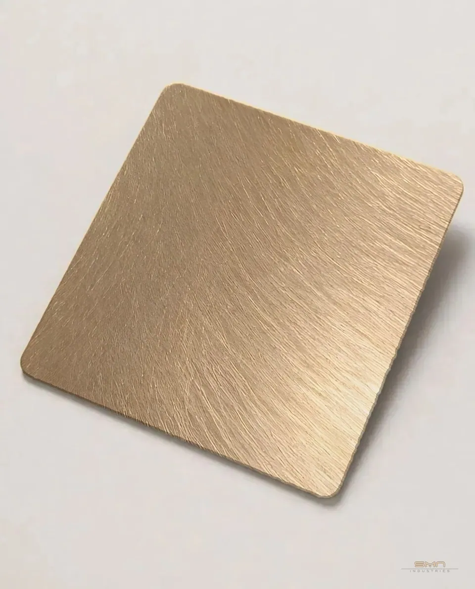 Champagne vibration stainless steel sheet sample (SMN-SP-10)