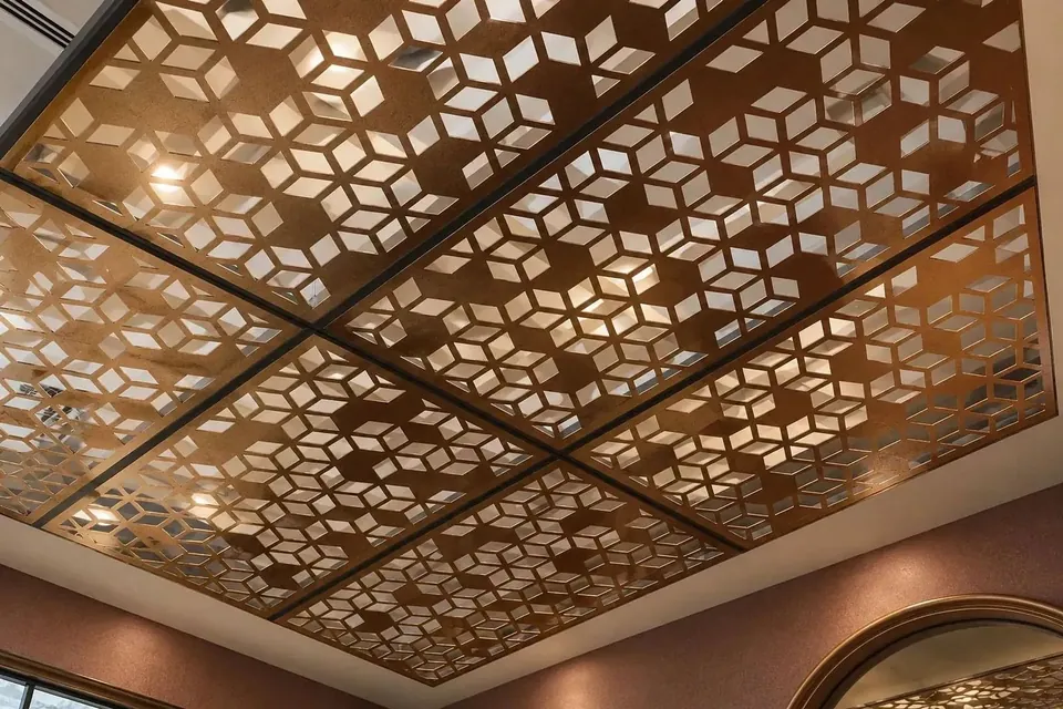 Decorative Ceilings with designer stainless steel sheets