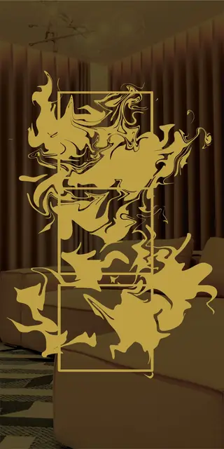 Etched stainless steel design No. 420, gold preview