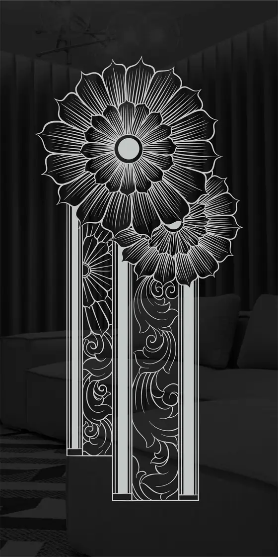 Etched design No. 428 in Black