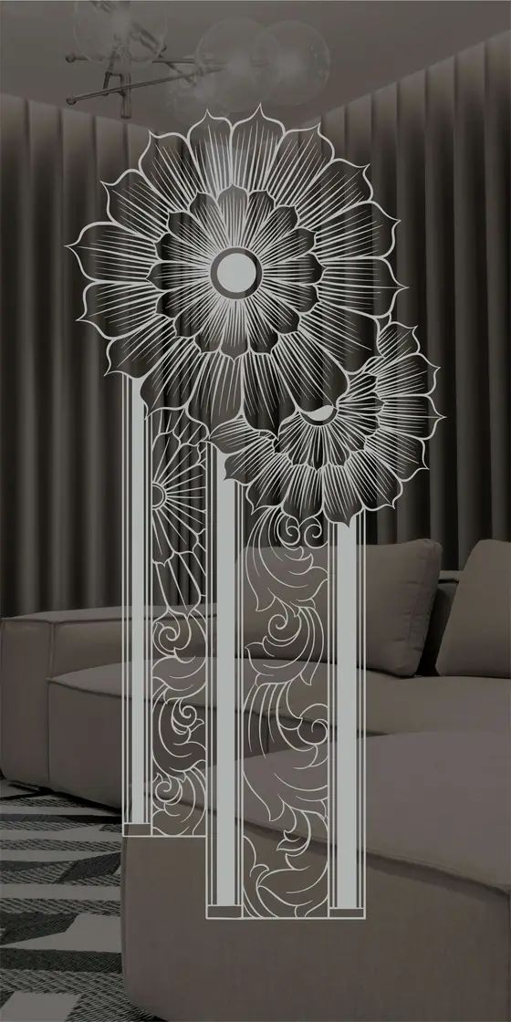Etched design No. 428 in Silver