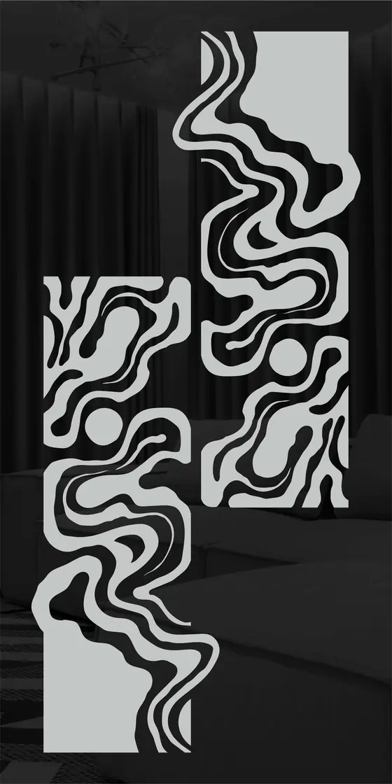 Etched design No. 444 in Black