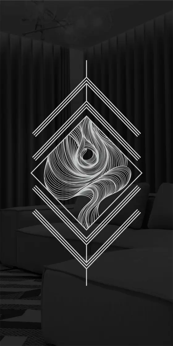 Etched design No. 446 in Black