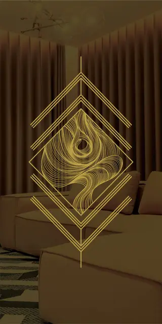 Etched stainless steel design No. 446, gold preview