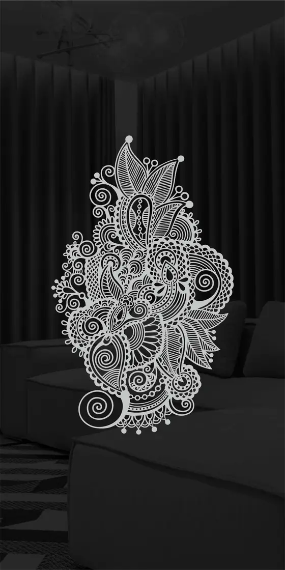 Etched design No. 448 in Black