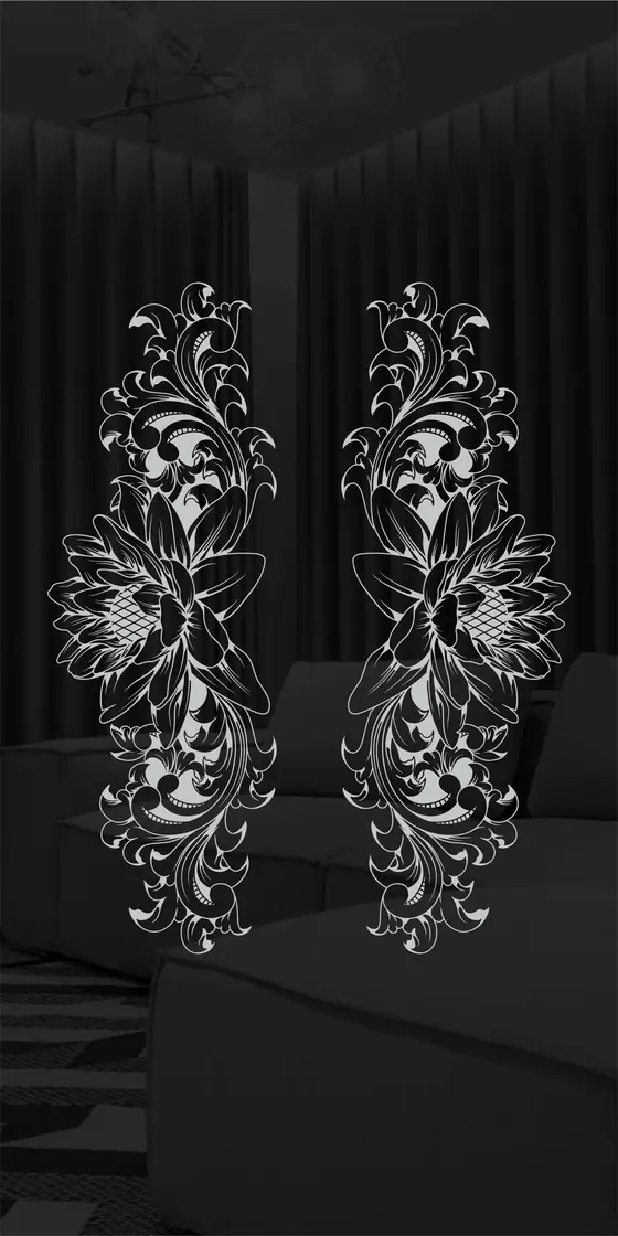 Etched design No. 454 in Black