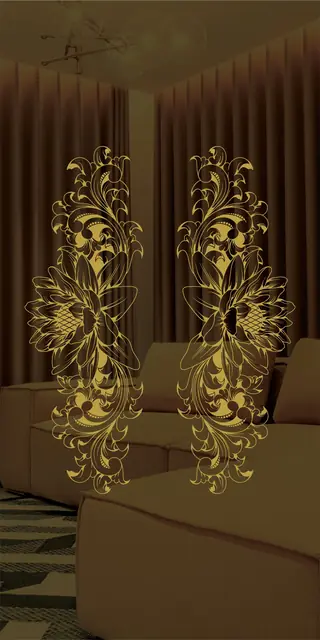 Etched stainless steel design No. 454, gold preview