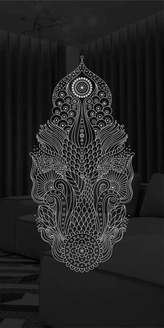Etched design No. 455 in Black