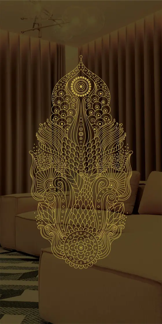 Etched design No. 455 in Gold