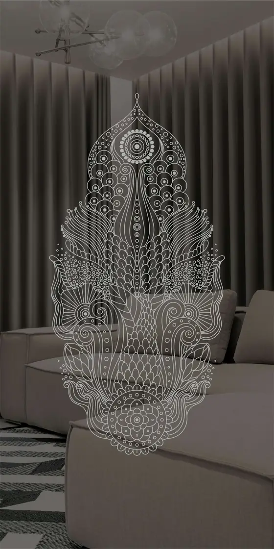 Etched design No. 455 in Silver