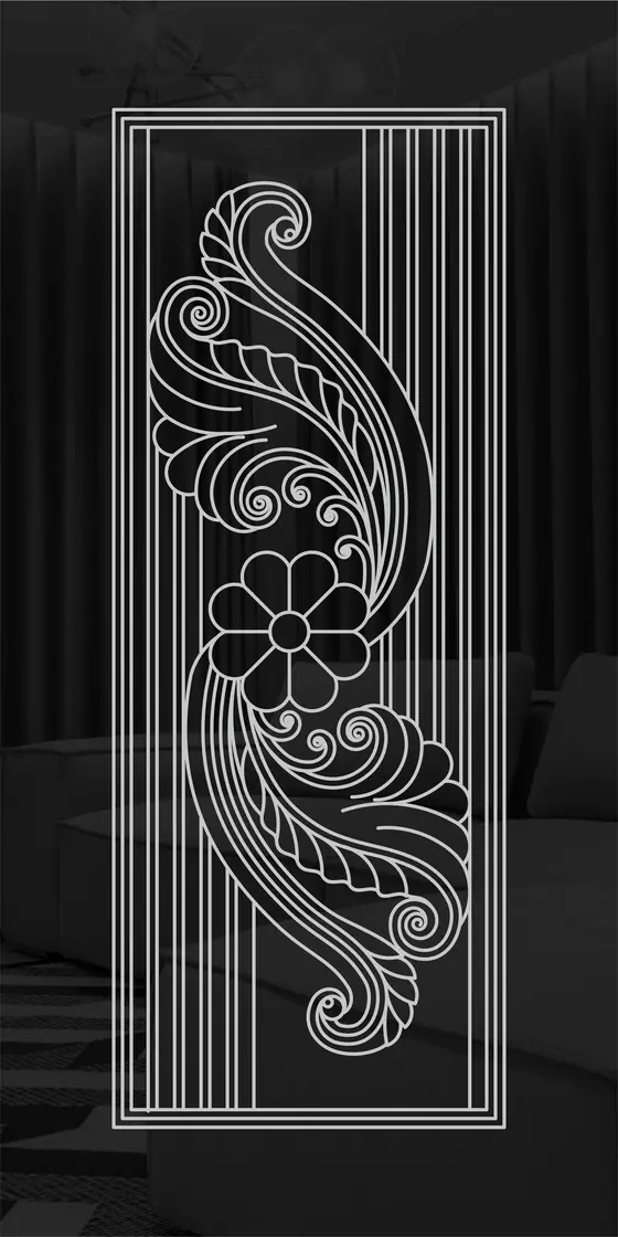 Etched design No. 456 in Black