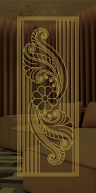 Etched stainless steel design No. 456, gold preview