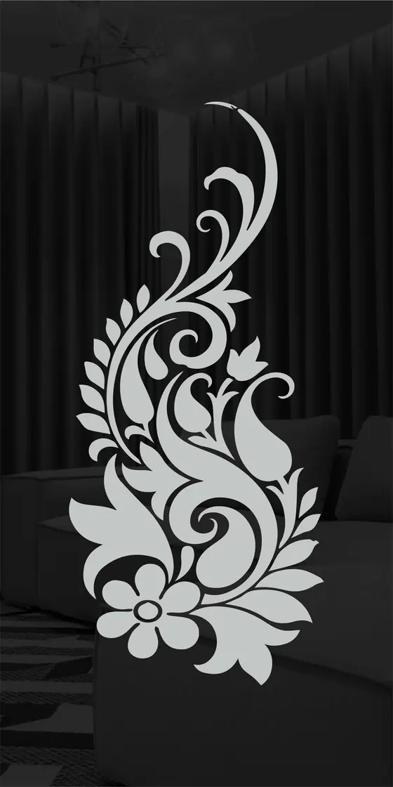 Etched design No. 458 in Black