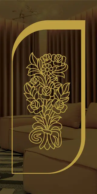 Etched stainless steel design No. 459, gold preview