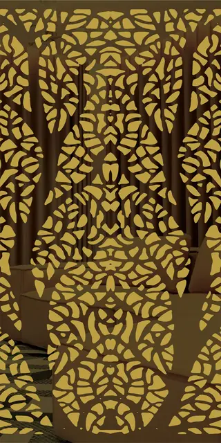 Etched stainless steel design No. 489, gold preview