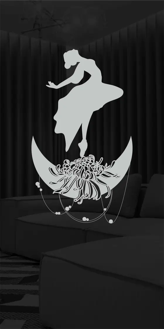 Etched design No. 490 in Black