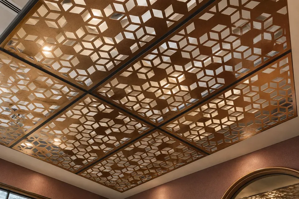 Faceted ceiling panels