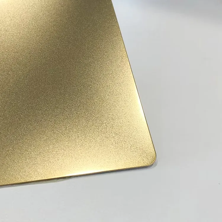 Gold bead blast stainless steel sheet