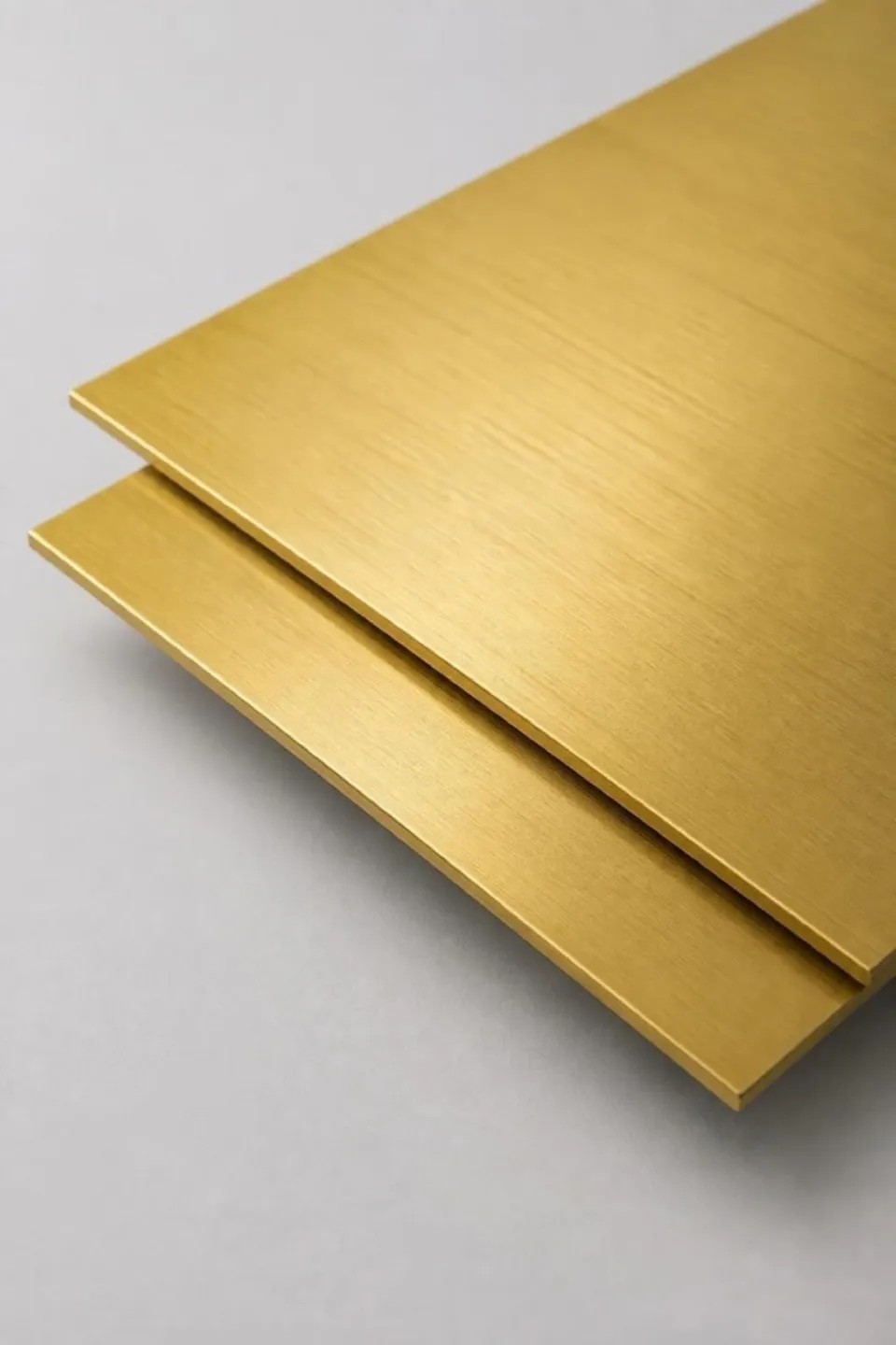 Gold hairline stainless steel sheets with long brushed lines