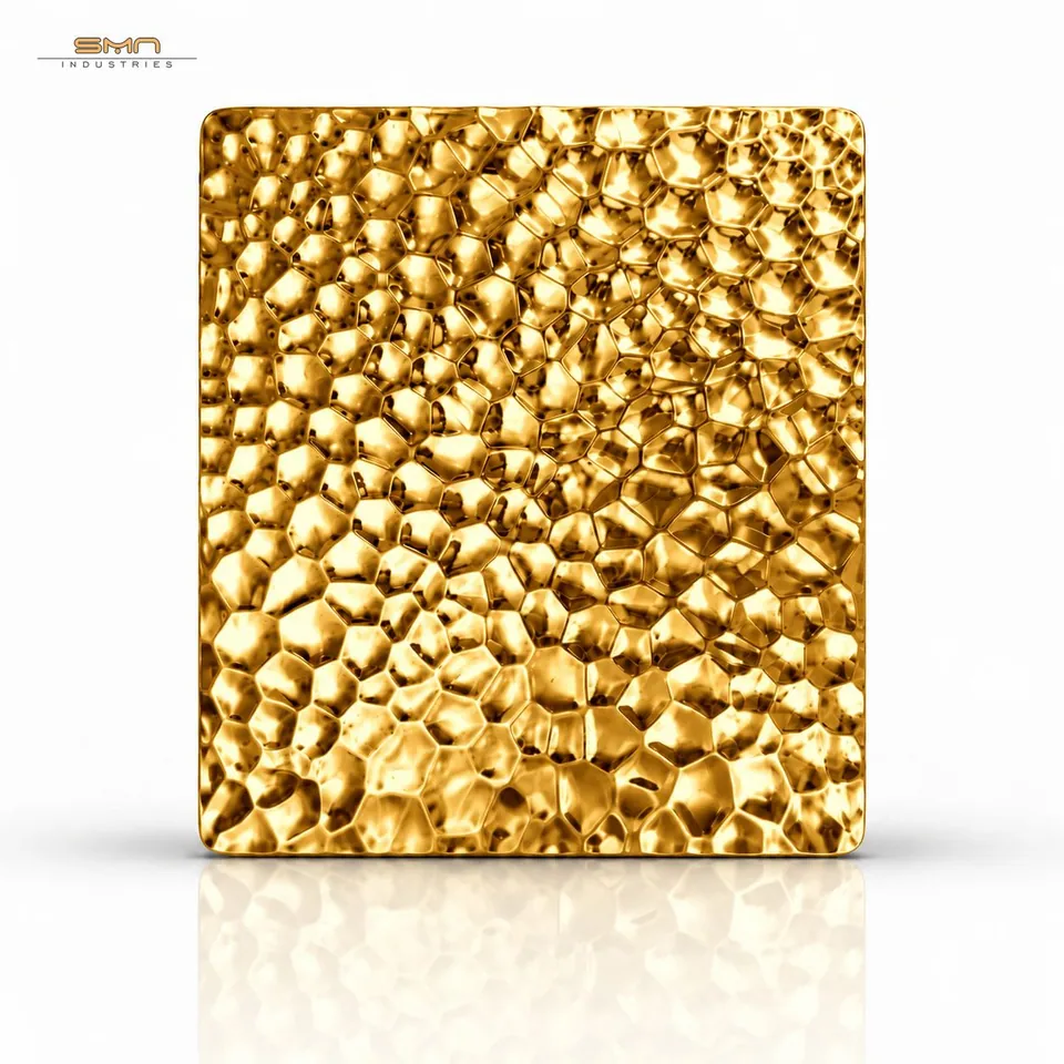 Gold Hammered stainless steel sheet — SMN Industries