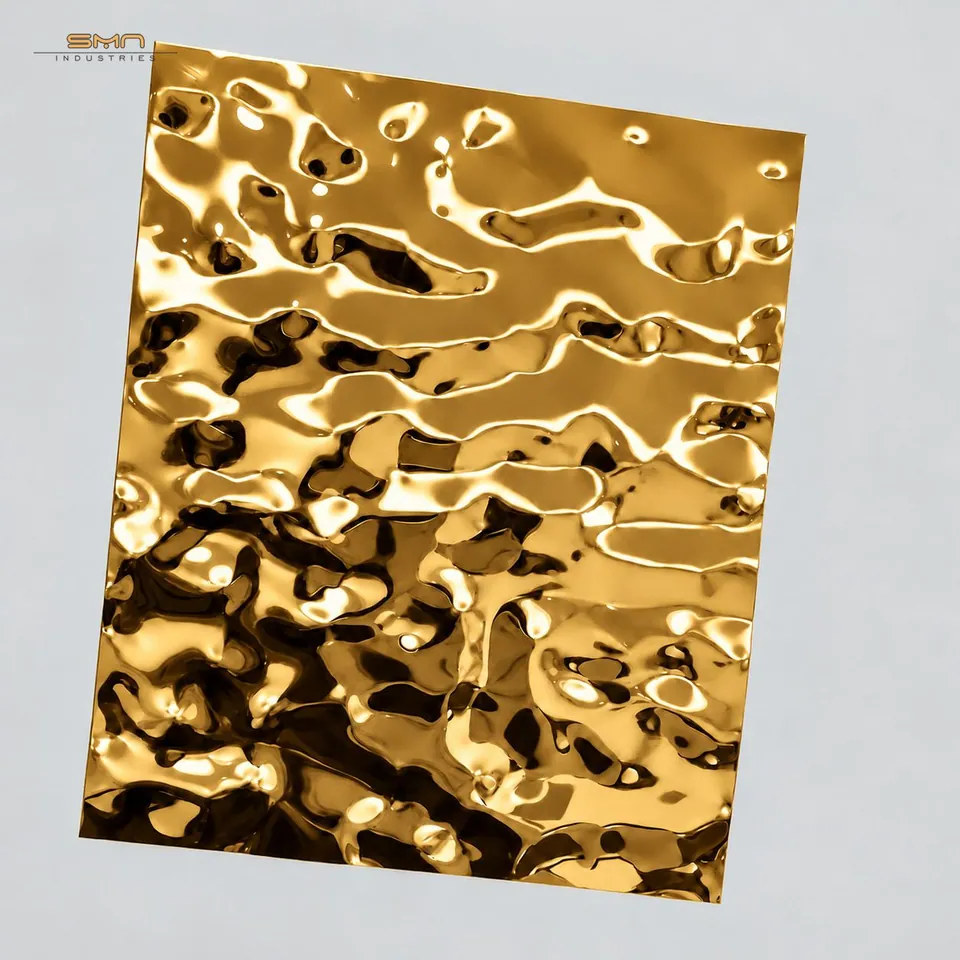 Gold Rippled stainless steel sheet — SMN Industries