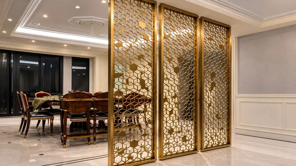 Partitions with designer stainless steel sheets