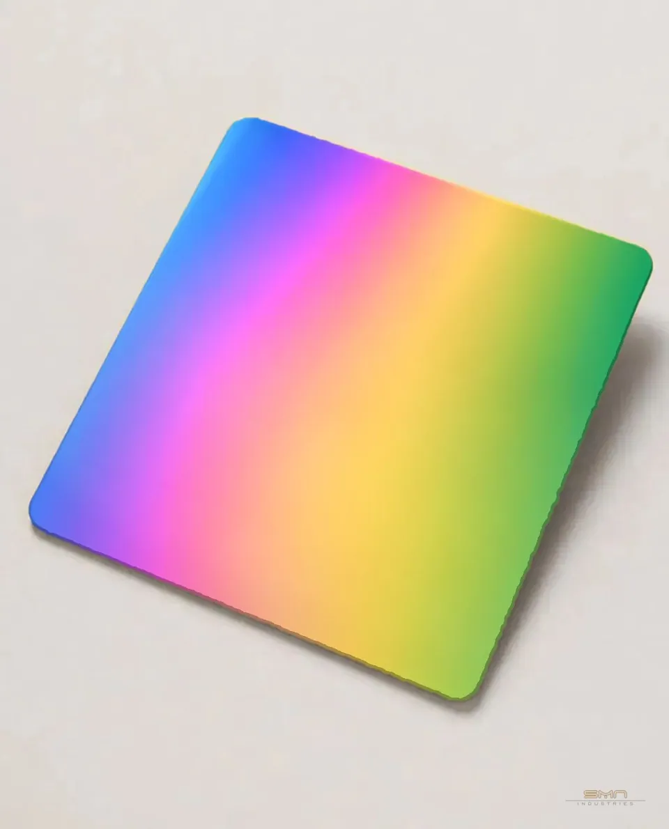 Rainbow pvd mirror stainless steel sheet sample (SMN-SP-13)