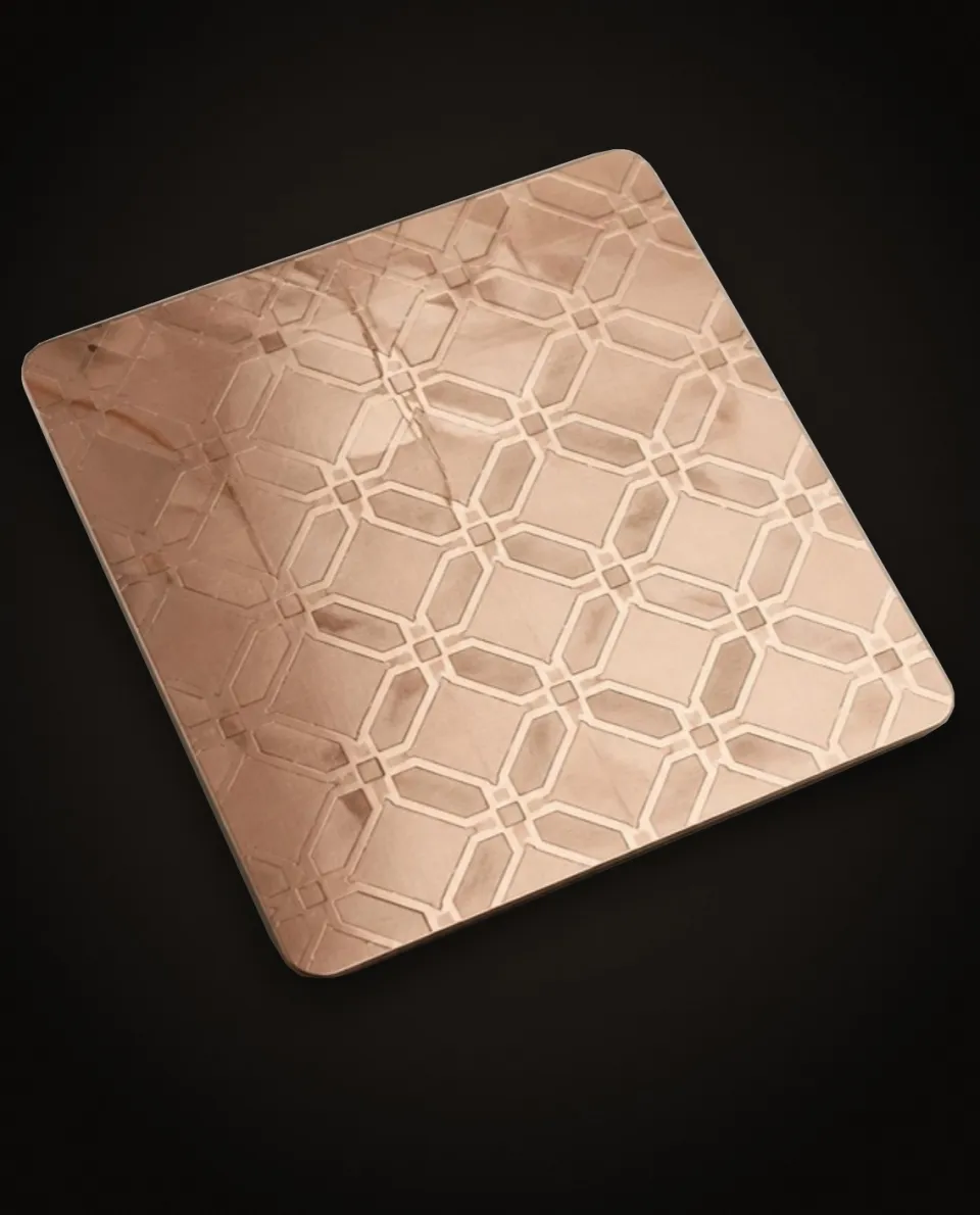 Etched Stainless Steel Sheets — close-up