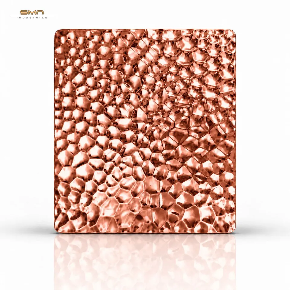 Rose Gold Hammered stainless steel sheet — SMN Industries