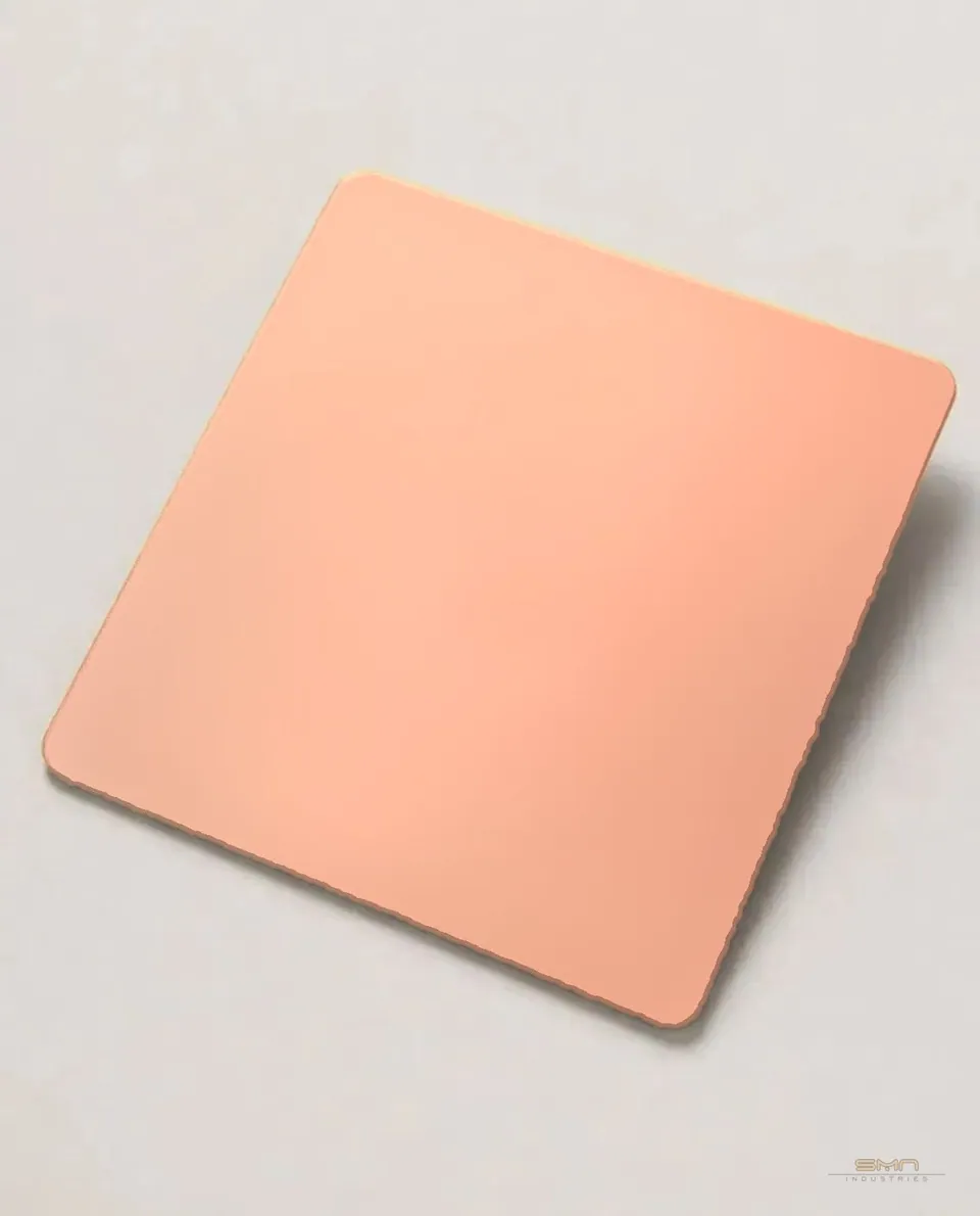 Rose gold mirror stainless steel sheet sample (SMN-RGM-01)