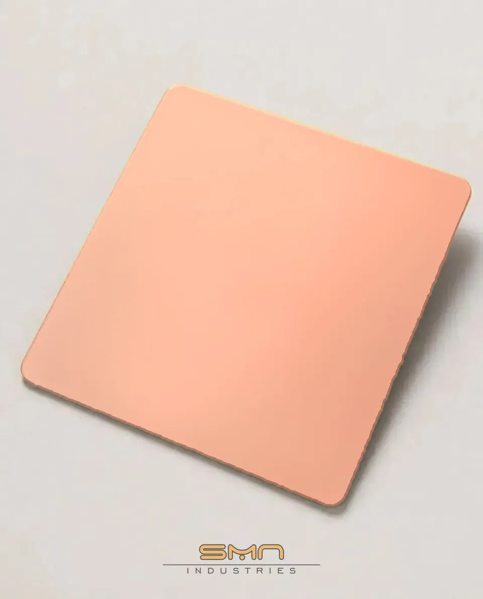 Rose gold mirror stainless steel sheet sample (SMN-RGM-01)