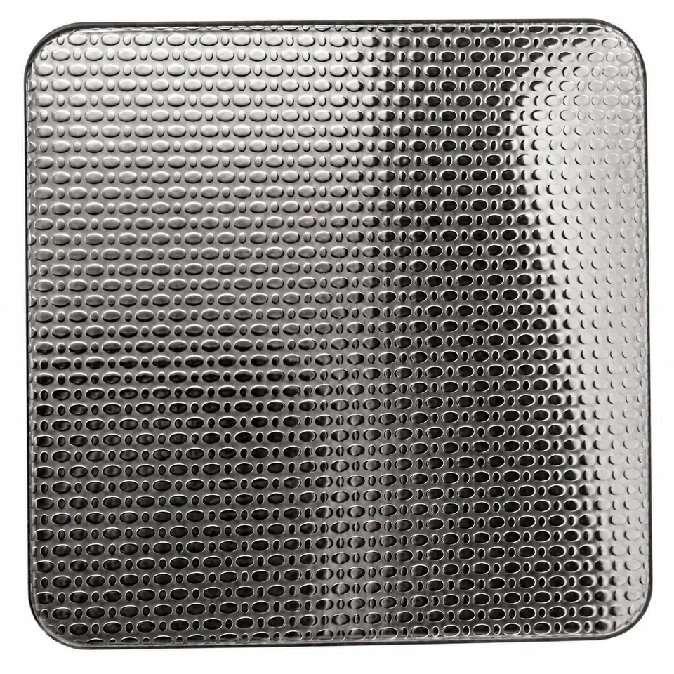 Silver Embossed Stainless Steel Designer Sheet featuring a fine raised textured pattern and reflective metallic finish, ideal for decorative wall cladding and modern interiors.