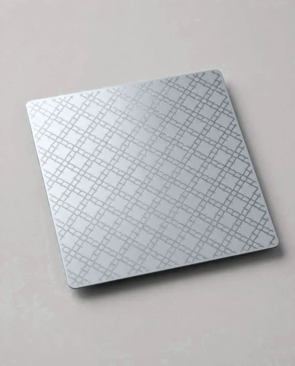 Silver Etched stainless steel