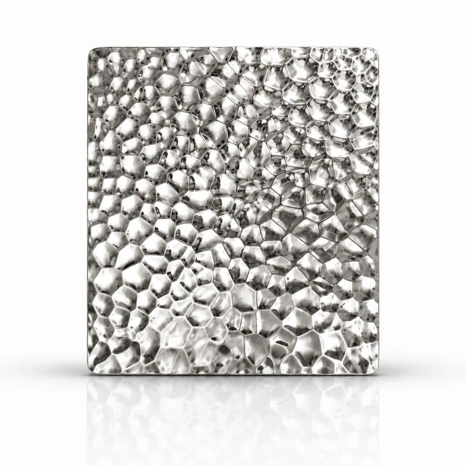Silver Hammered stainless steel sheet — SMN Industries