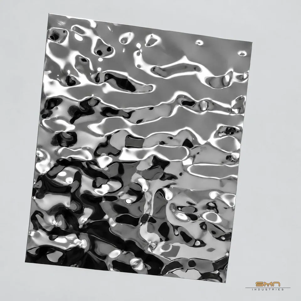 Silver Rippled stainless steel sheet — SMN Industries